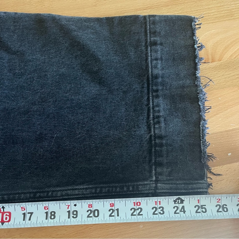 Abercrombie & Fitch Crop Wide Leg Ultra High Rise Jeans Black 32/14R - Picture 5 of 9